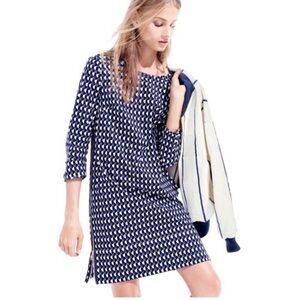 J.Crew Blue Jet Set Geo Mini Shift Dress Size 2